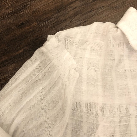Free People Sheer White Button Down - NWT - Picture 3 of 5